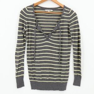 Old Navy Striped Tie Neck Sweater Womens Size S Cotton 2010s Transitional Beachy